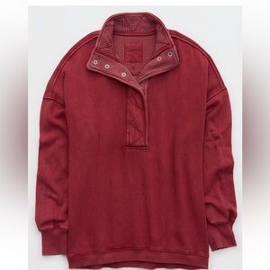 Aerie Getaway Quarter Snap Sweatshirt